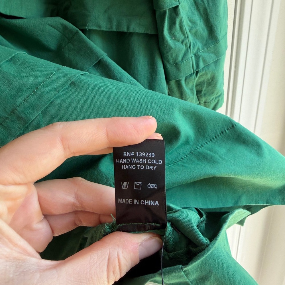 Pomander Place Women Green Pintuck Tiered Balloon Sleeve Tunic Top Y22657T M - Picture 9 of 12